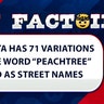 Atlanta has 71 variations of the word 