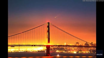 Comet makes appearance over San Francisco's Golden Gate Bridge in stunning sunrise moment