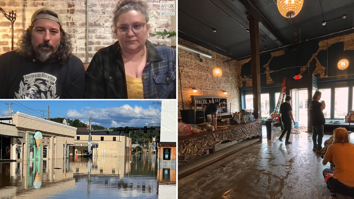 Coffeeshop flooded by Hurricane Helene